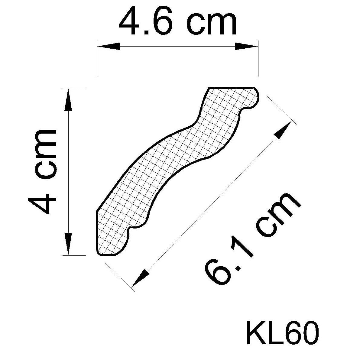 Taklist frigolit KL60